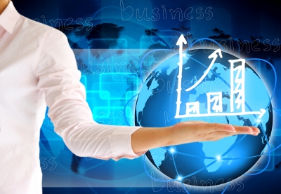 Graphs On The Hands Of Businesswomen
