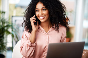 Business woman on phone