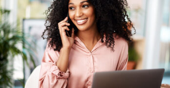 Business woman on phone